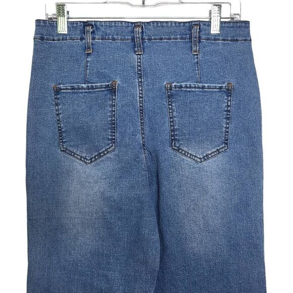 Chelsea & Violet High Waisted Wide Leg Button Fly Crop Jean Size 28 - Picture 8 of 10
